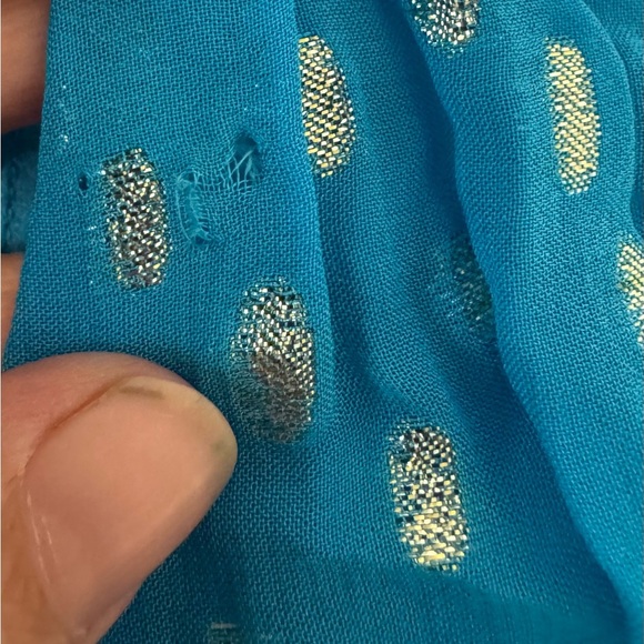 LILLY PULITZER Rori Halter Top Cumulus Blue Metallic Dressy Preppy NWT XL *FLAW - Picture 7 of 12